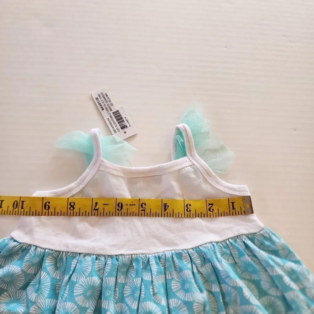 Naartjie outfit New top 18-24 and denim shorts 2 T Blue white tulle ruffle